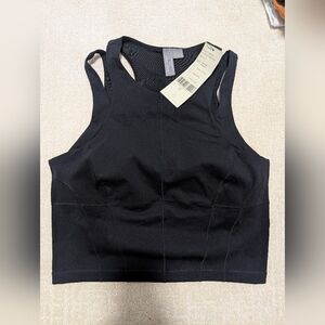 Sweaty Betty NWT Large (Size 10) Black Power Contour Workout Tank Top Cropped